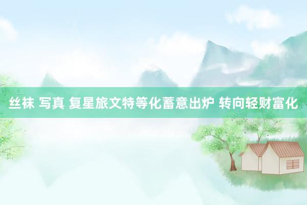 丝袜 写真 复星旅文特等化蓄意出炉 转向轻财富化