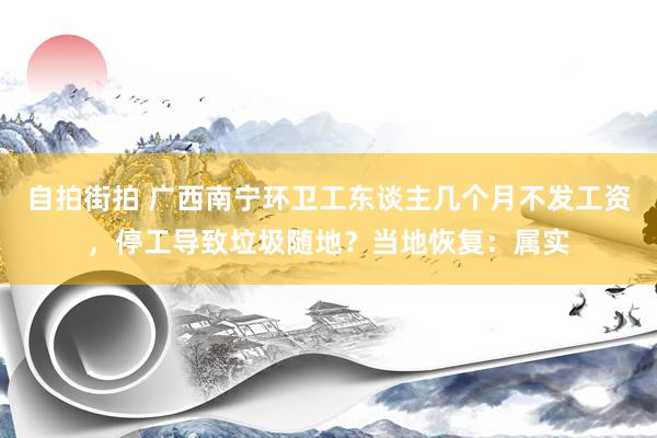 自拍街拍 广西南宁环卫工东谈主几个月不发工资，停工导致垃圾随地？当地恢复：属实